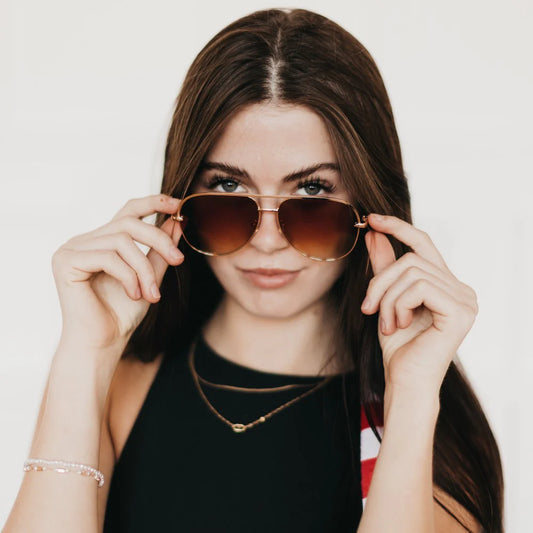 Pretty Simple Alexa Aviator Frame Sunglasses