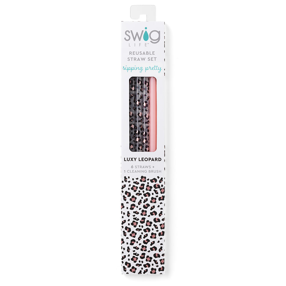 Swig Life Luxy Leopard & Blush Straw Set