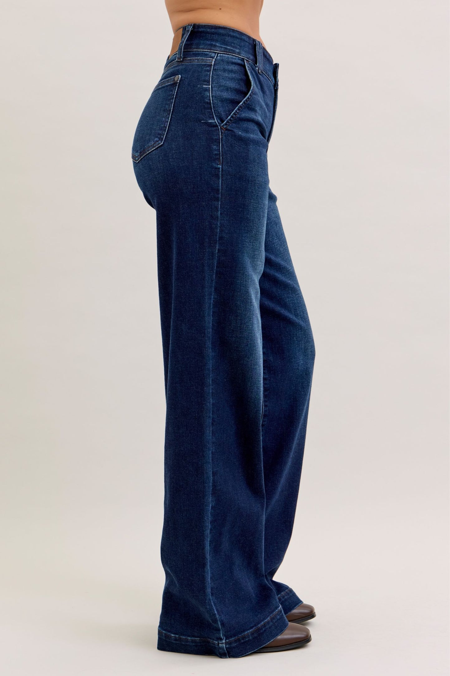 Judy Blue High Waist Trouser Wide Leg Jeans