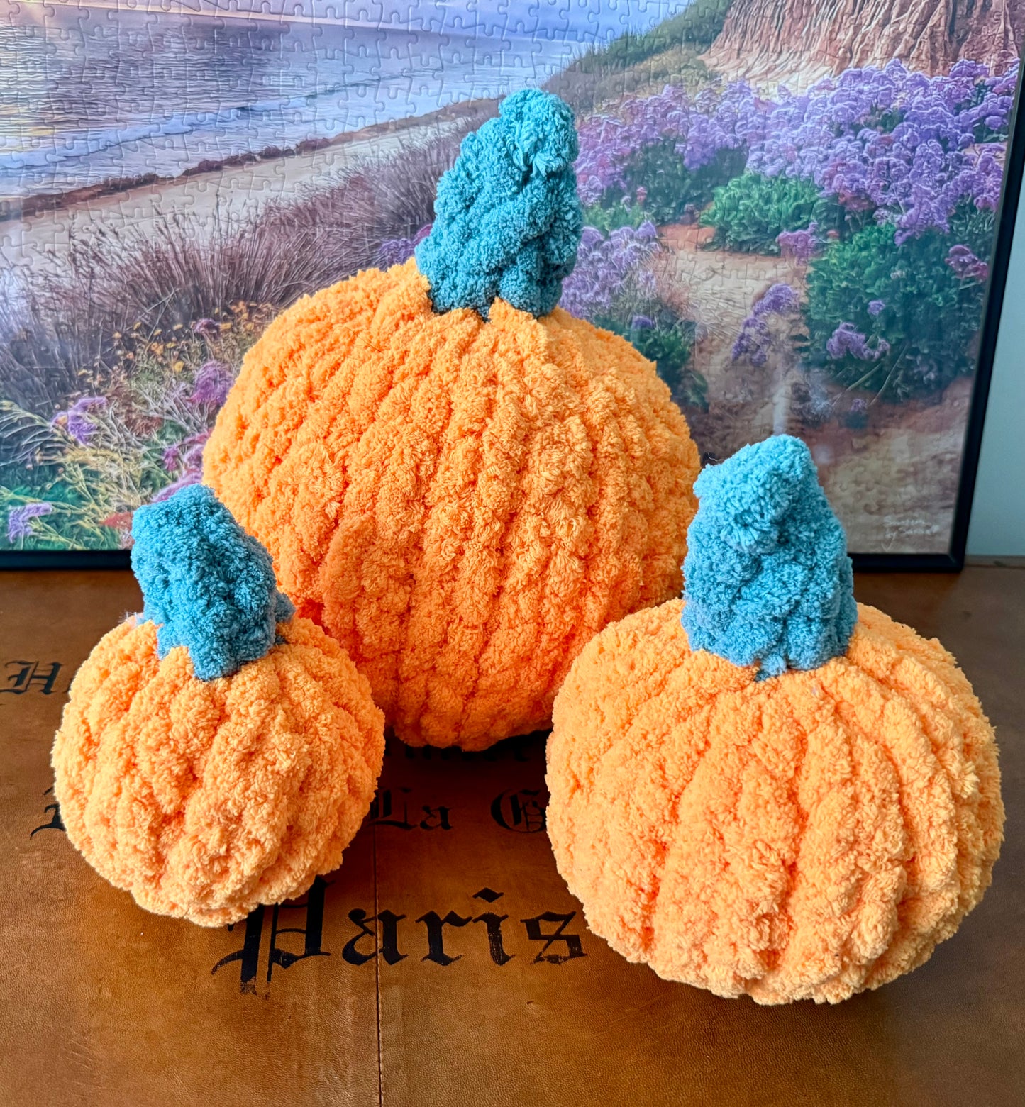 🎃 Handmade Chunky Knit Plush Pumpkins
