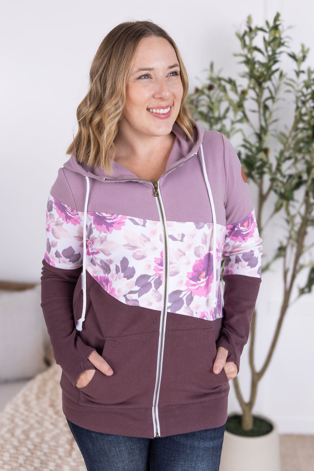 IN STOCK Colorblock Fullzip - Purple, Autumn Blossom, and Plum