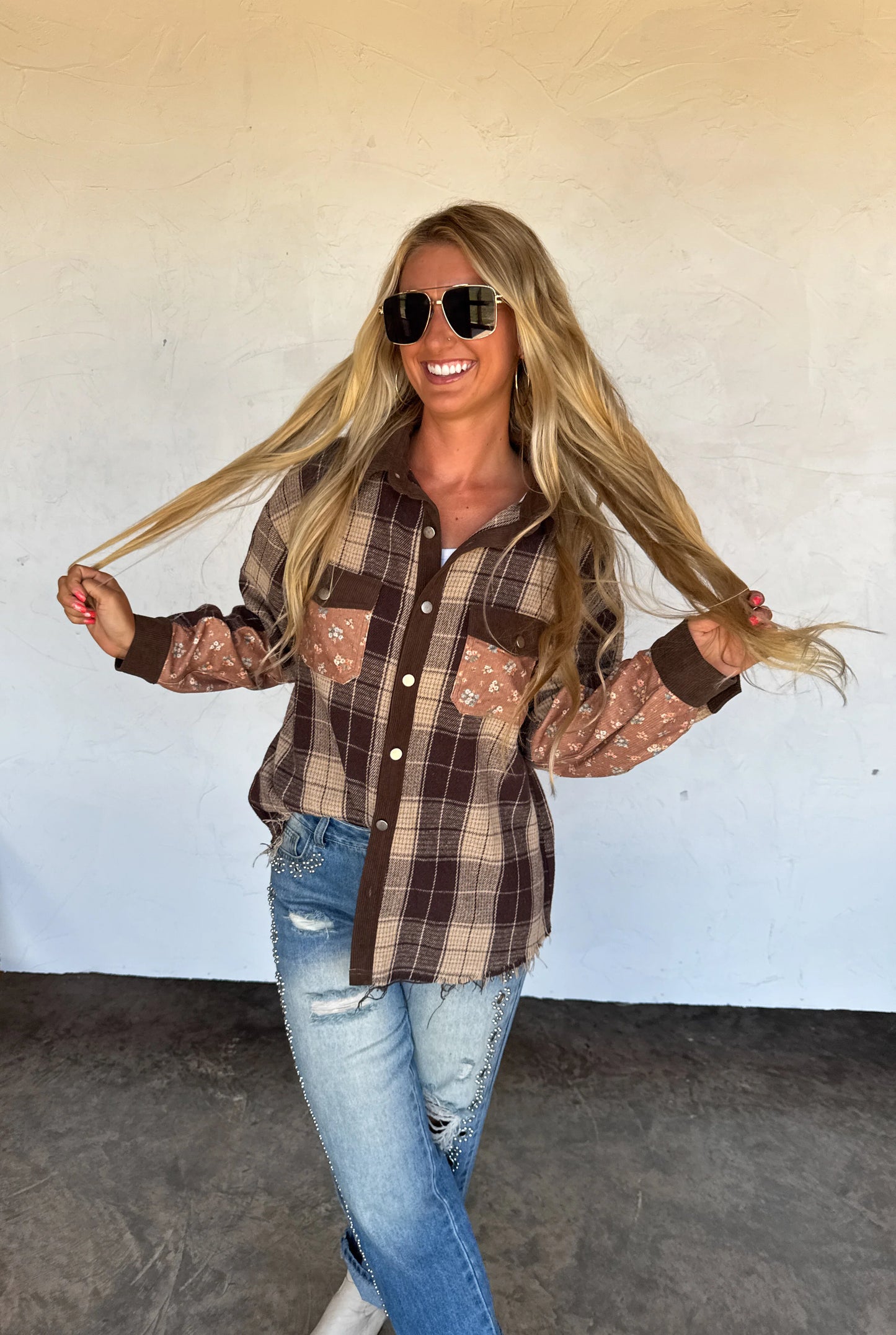 PREORDER- SCARLETT PLAID SHACKET