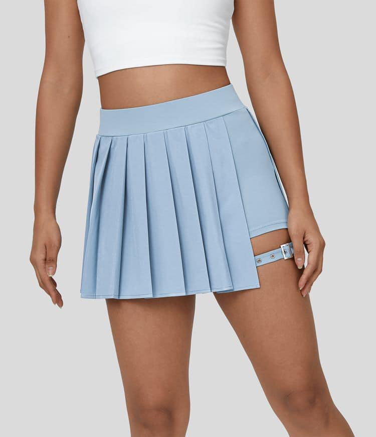 Halara Breezeful™ High Waisted Pleated 2-in-1 Side Pocket Adjustable Buckle Mini Quick Dry Casual Skirt