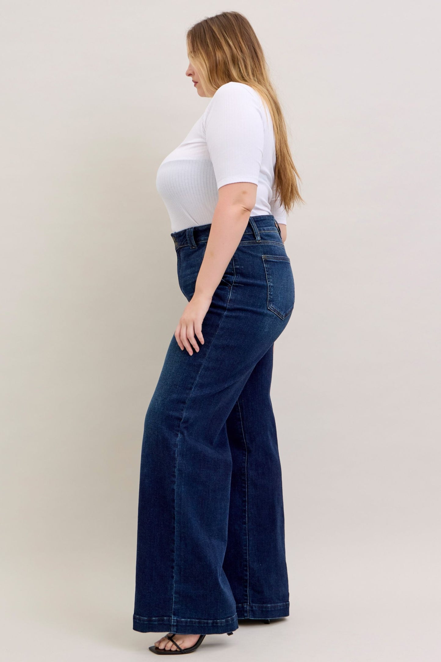 Judy Blue High Waist Trouser Wide Leg Jeans