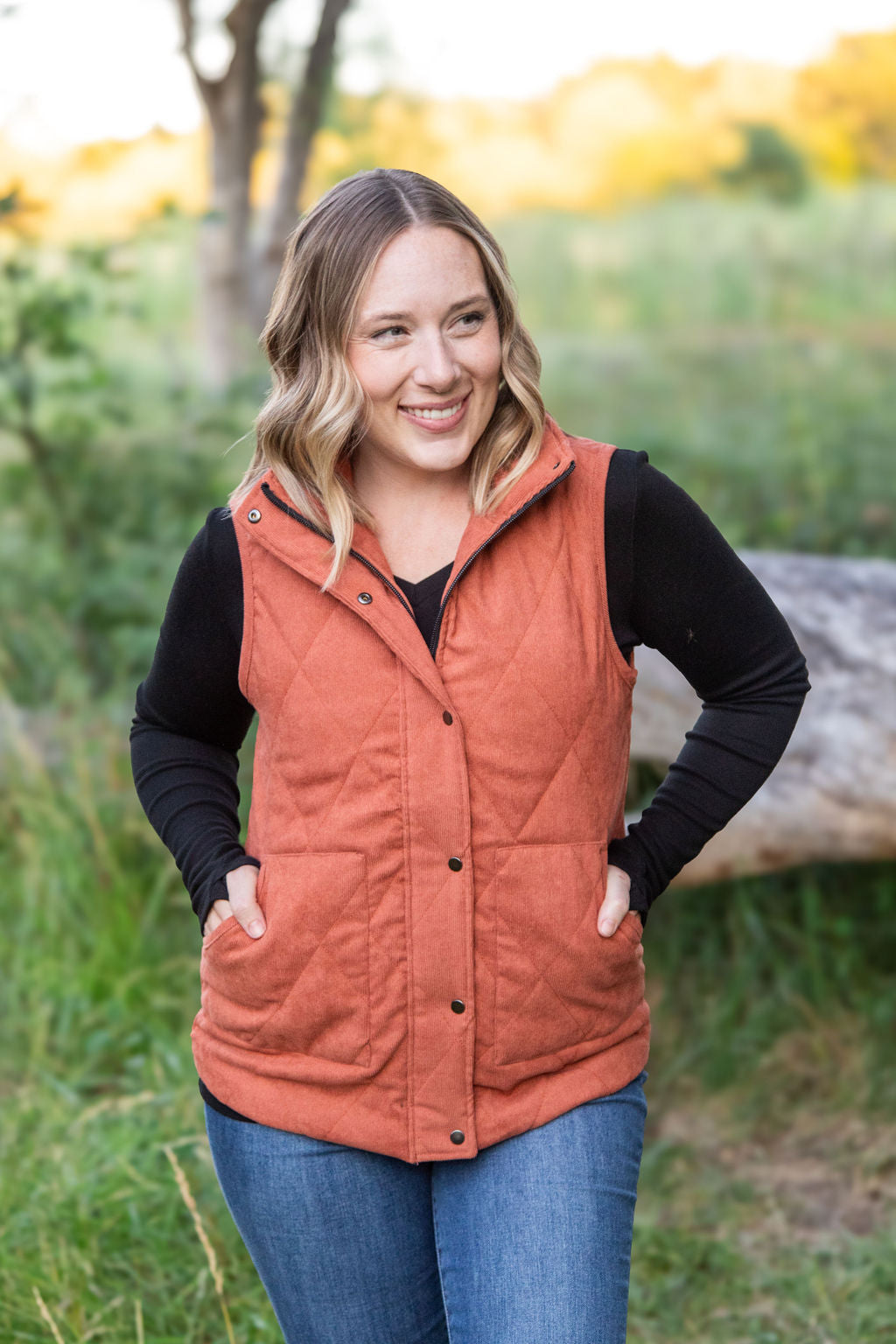 IN STOCK Corduroy Vest - Pumpkin