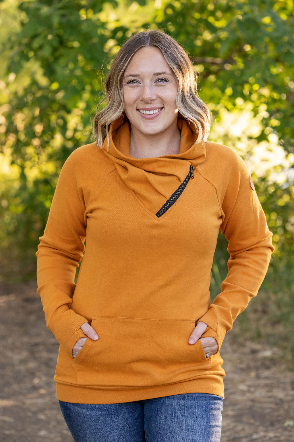 IN STOCK Classic Zoey ZipCowl Sweatshirt - Camel