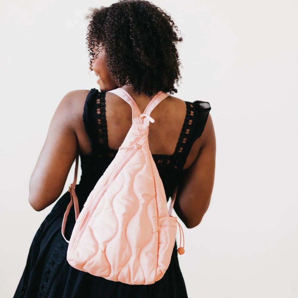 Pretty Simple Striding Through Philly Puffer Sling Bag & Backpack