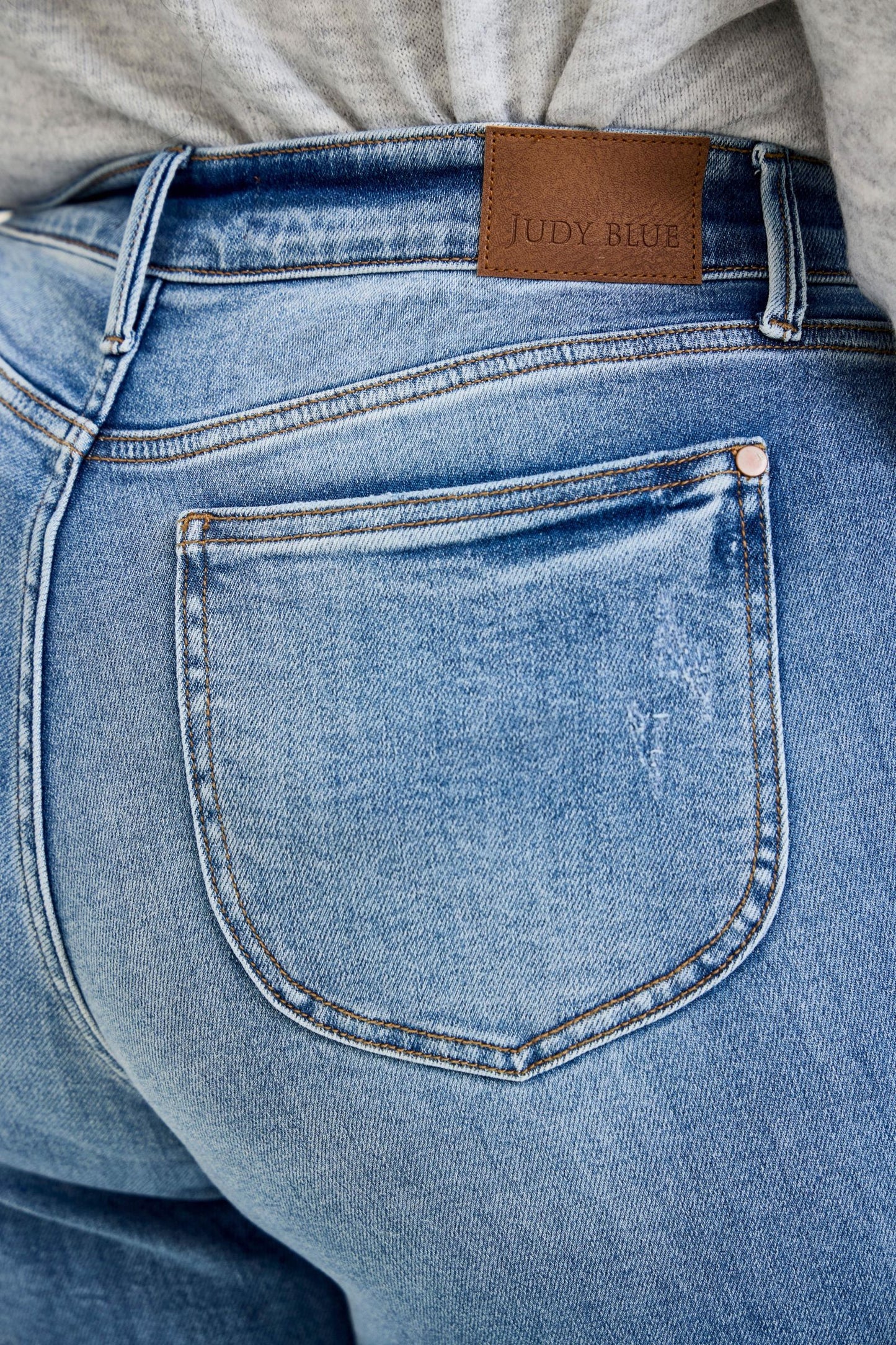 Judy Blue High Waist Vintage Wash Wide Leg Jeans