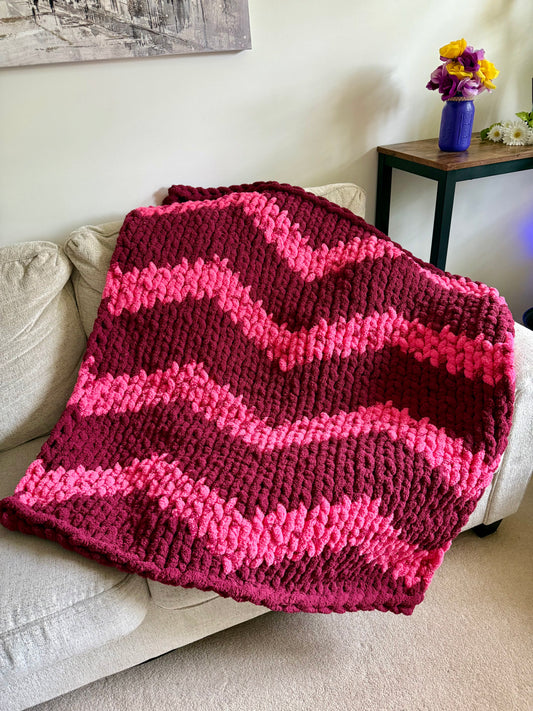 Blushing Waves Blanket 45x48”