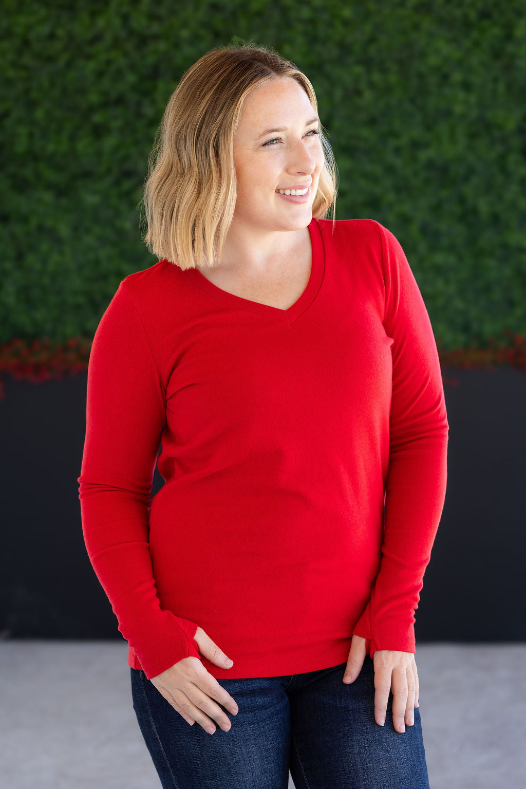 IN STOCK Leah Long Sleeve Top - Red