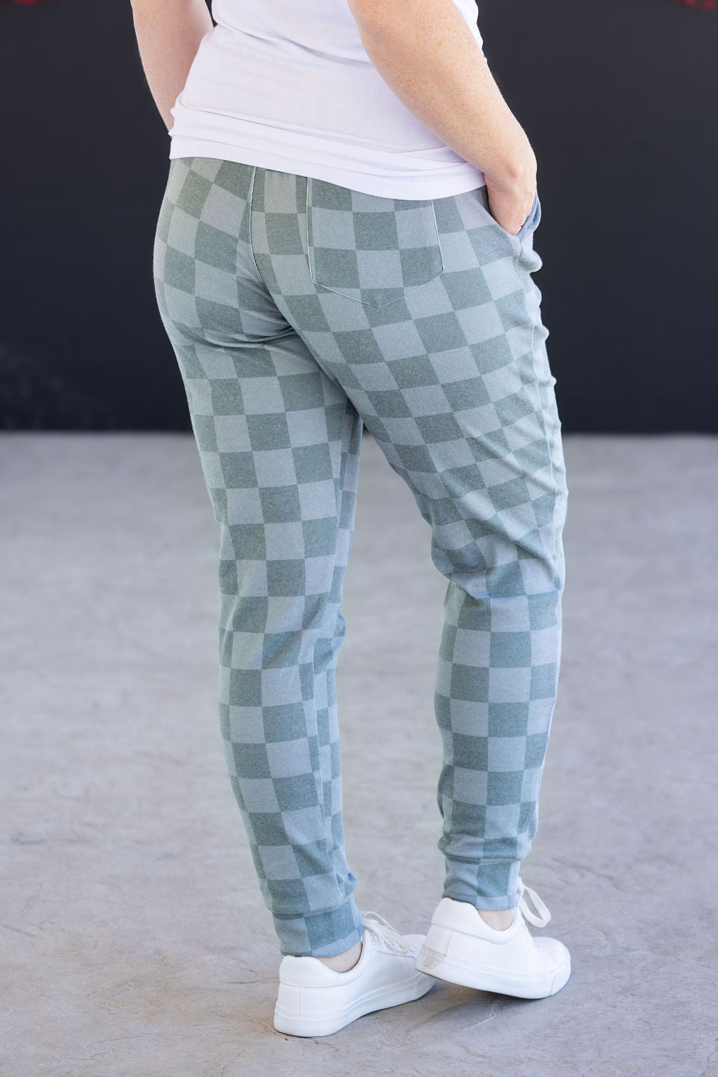 IN STOCK Classic Joggers - Olive Checkers