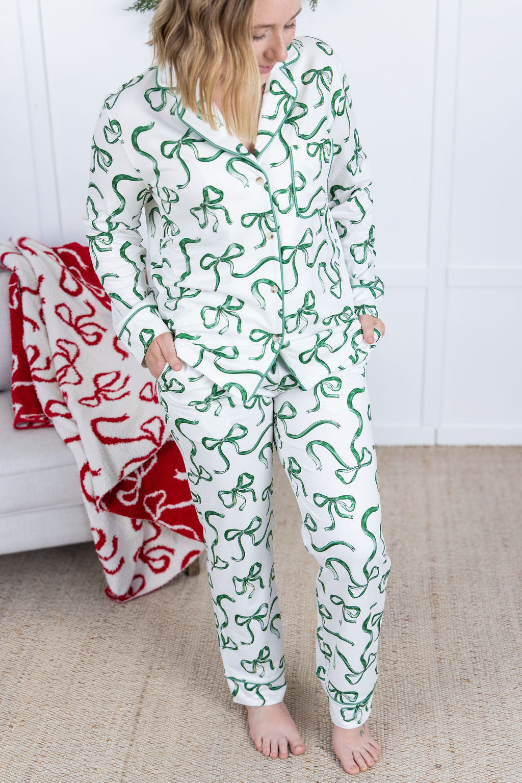 IN STOCK Ribbon Pajama Set - Green
