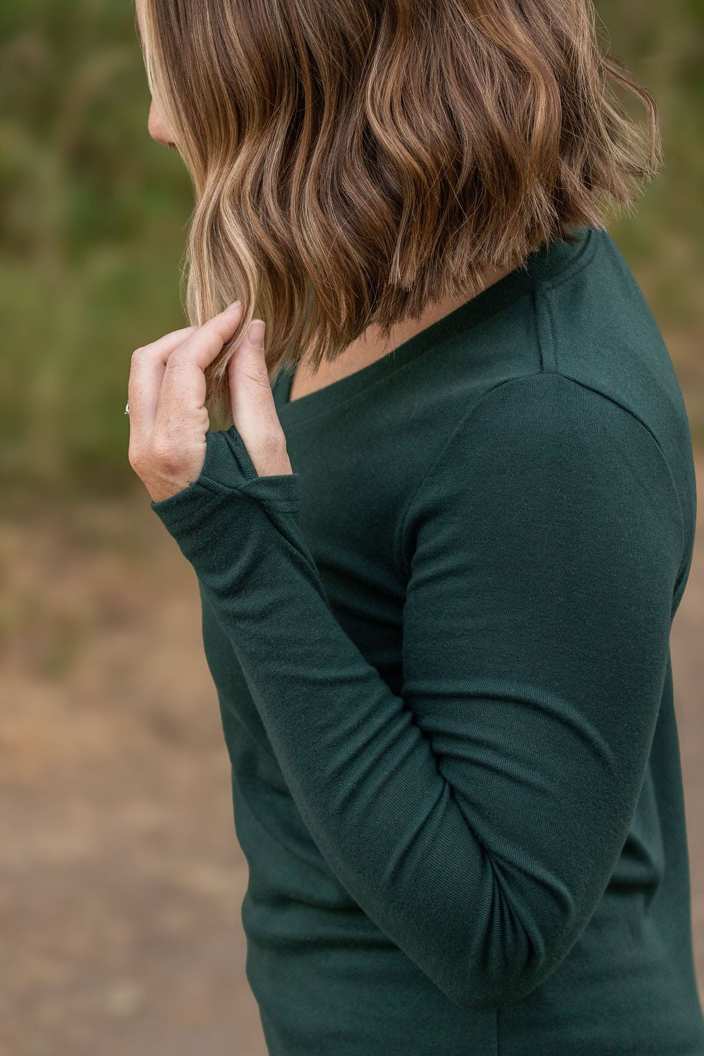 IN STOCK Leah Long Sleeve Top - Evergreen