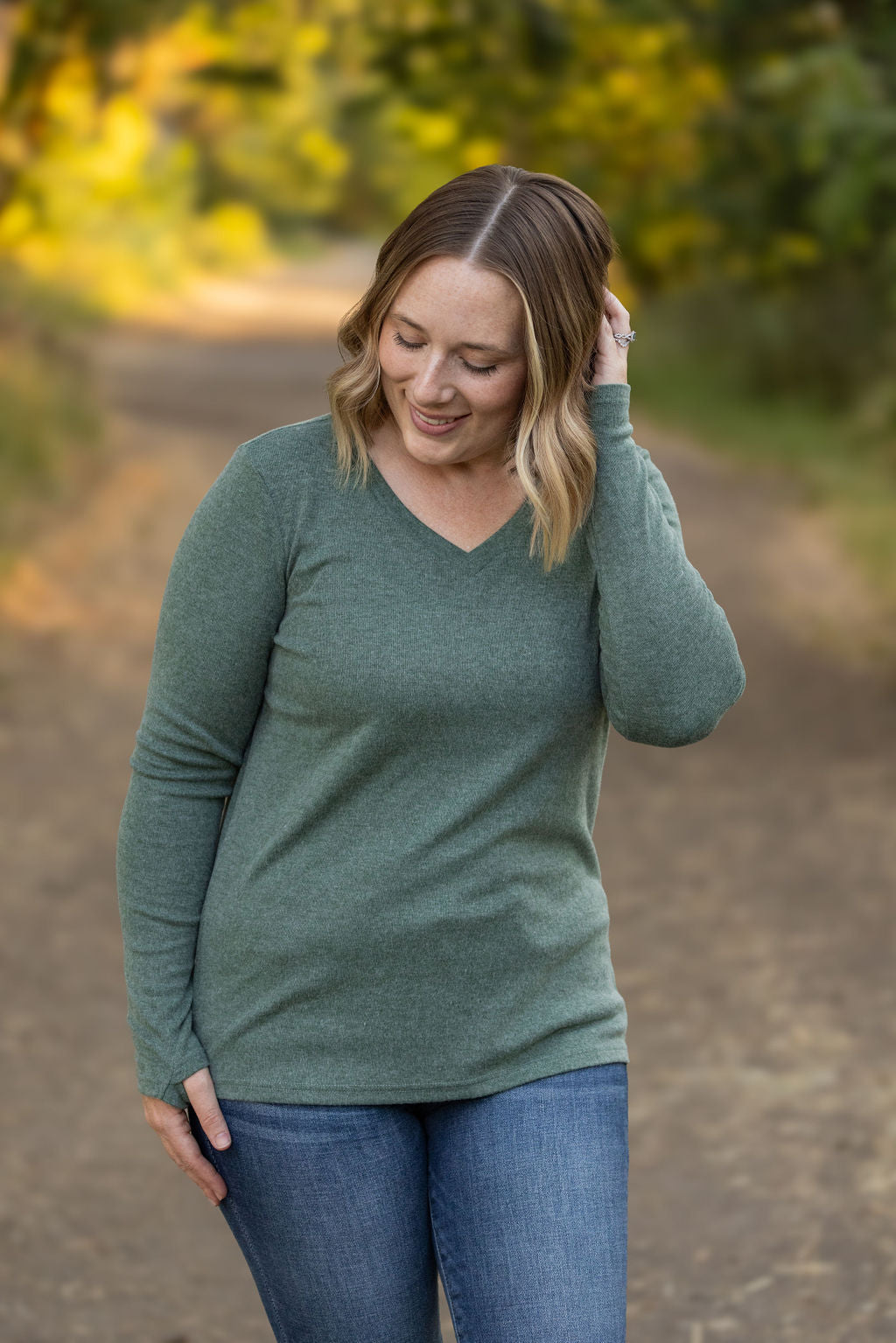 IN STOCK Leah Long Sleeve Top - Green