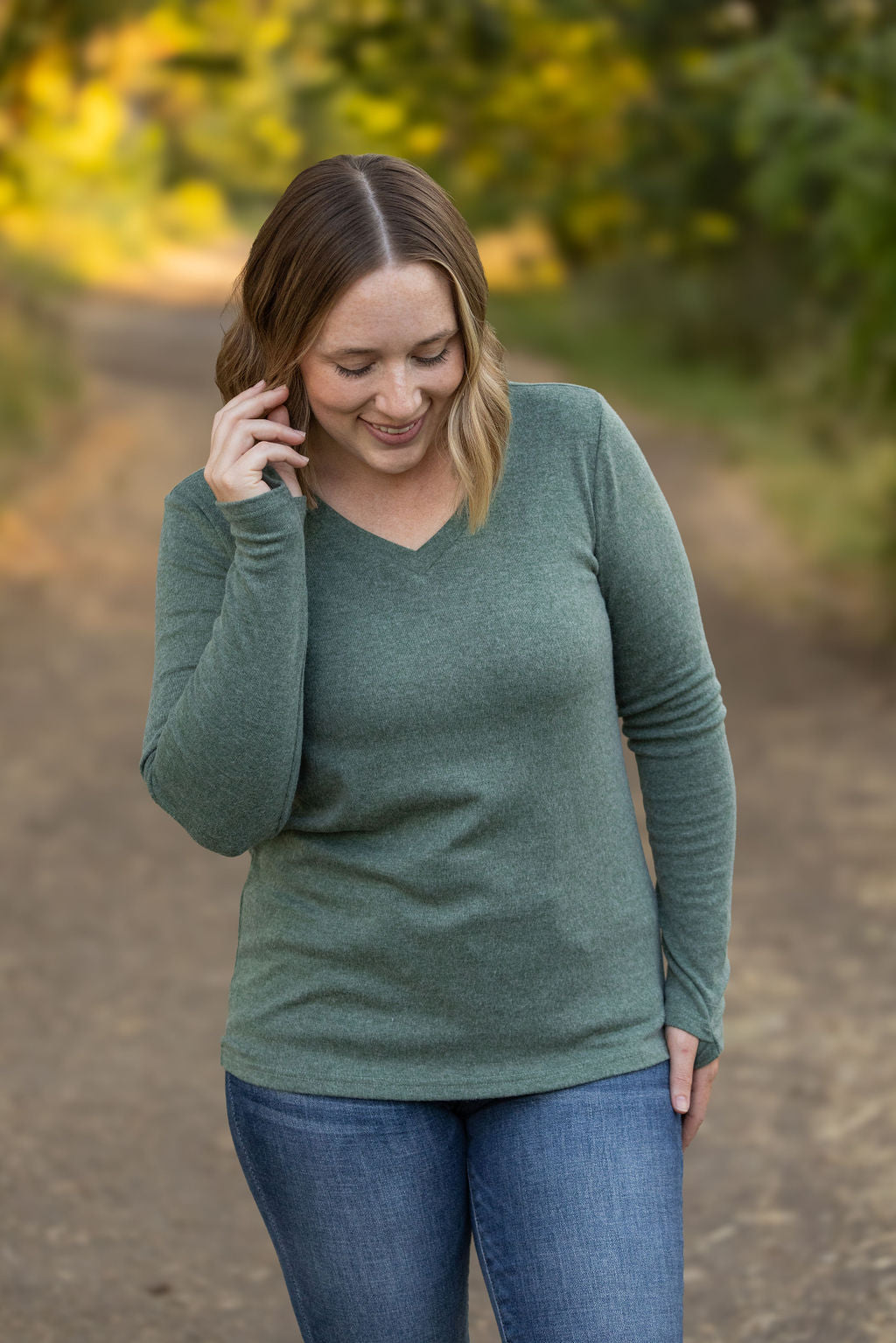 IN STOCK Leah Long Sleeve Top - Green