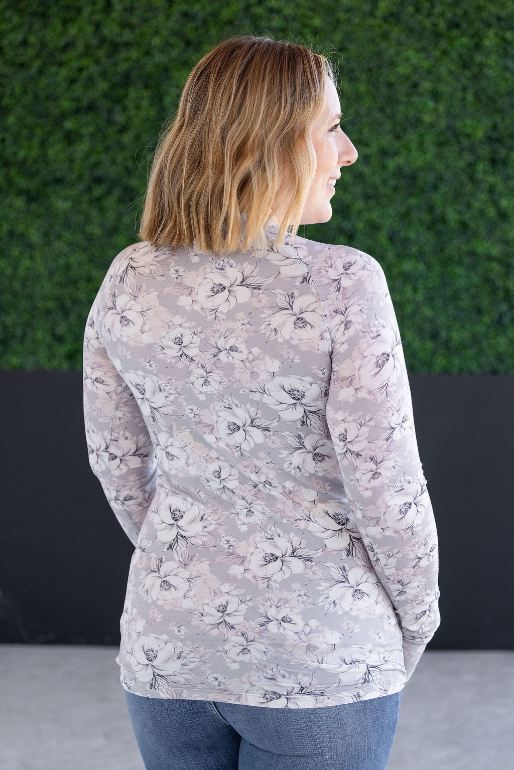 IN STOCK Blair Long Sleeve Top - Vintage Grey Floral