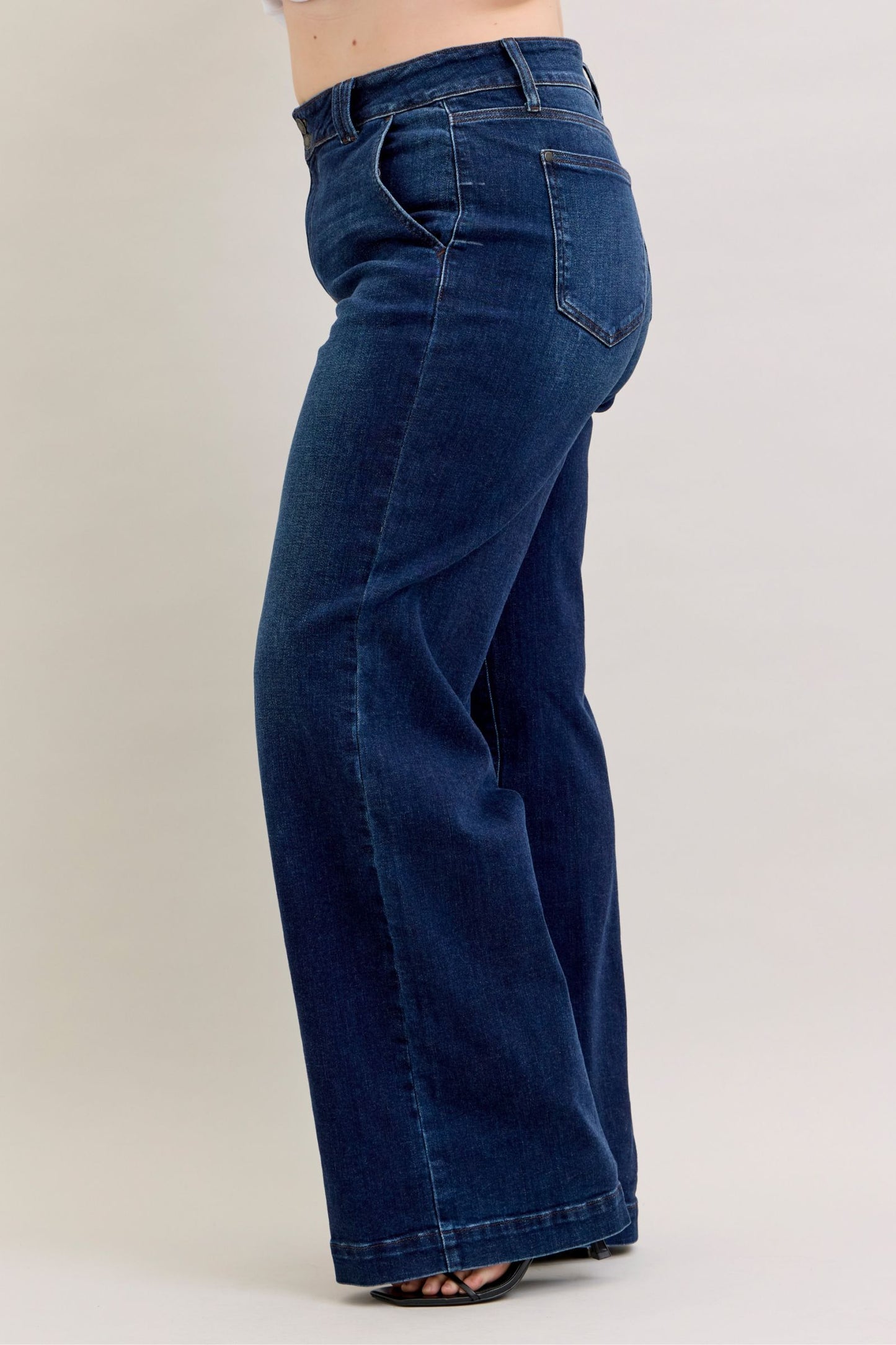 Judy Blue High Waist Trouser Wide Leg Jeans