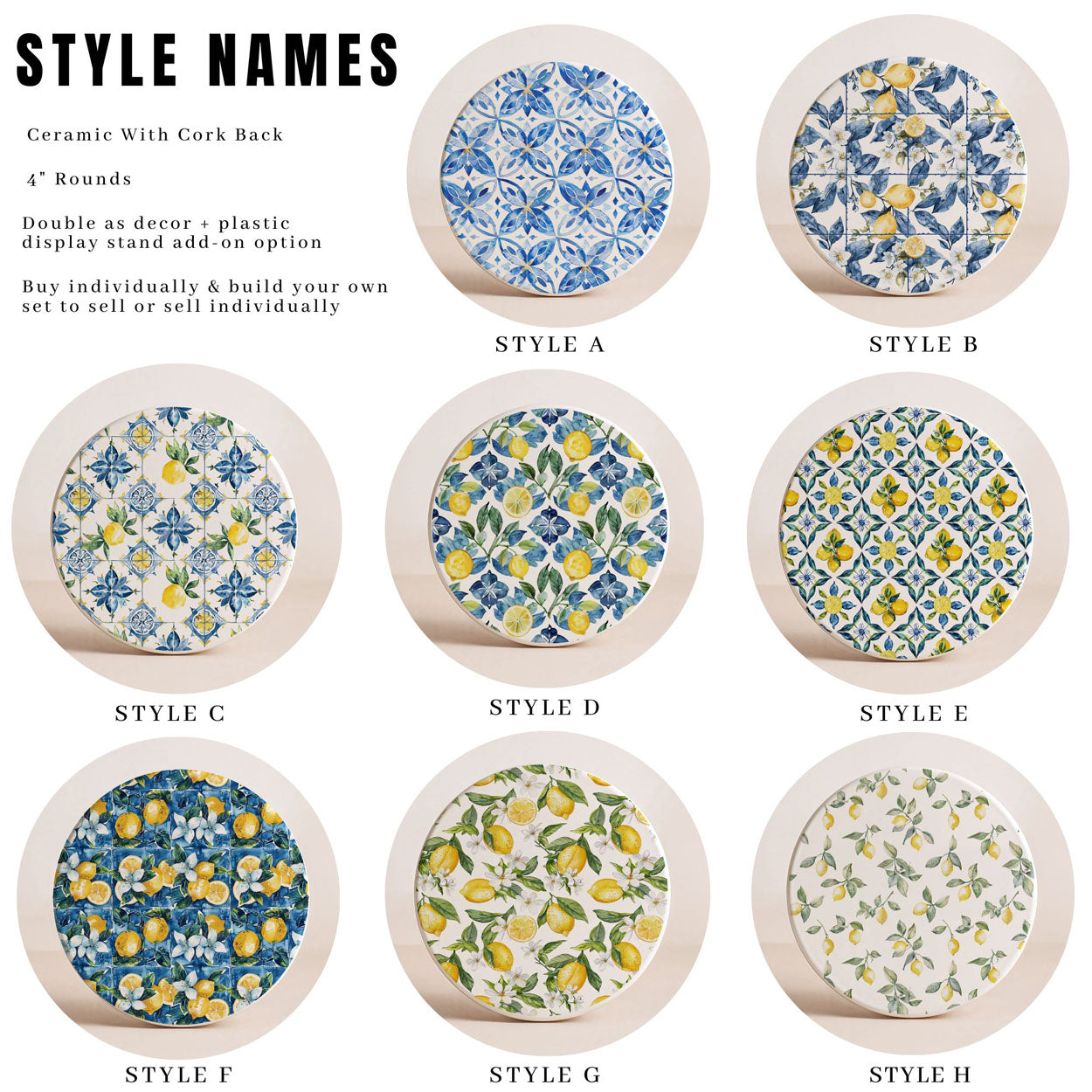 Mediterranean Lemon Coasters
