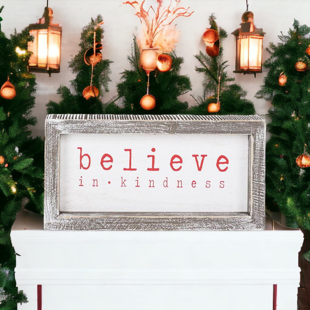 Believe in Kindness Holiday Decorations Signs