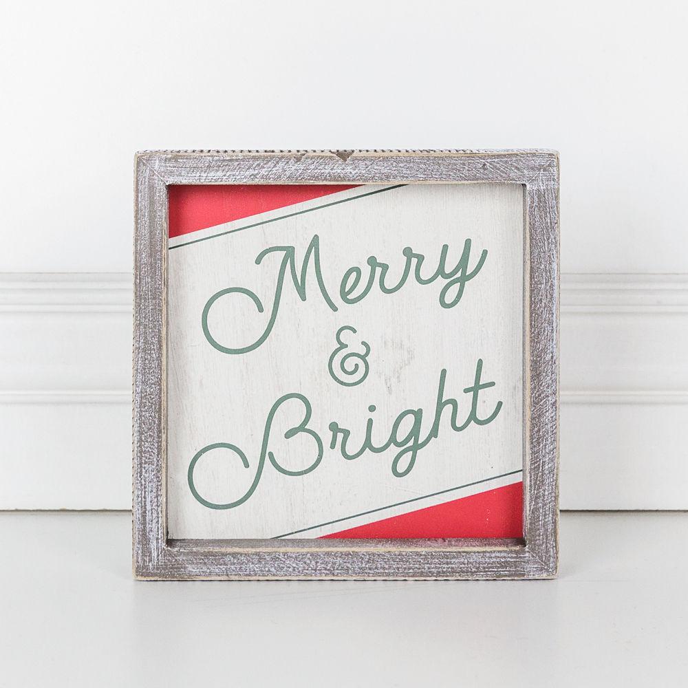 Hanging Christmas Signs, Merry and Bright Holiday Quote Signs