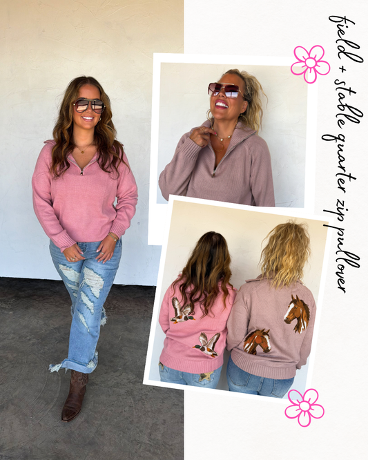 PREORDER- FIELD & STABLE QUARTER ZIP PULLOVER