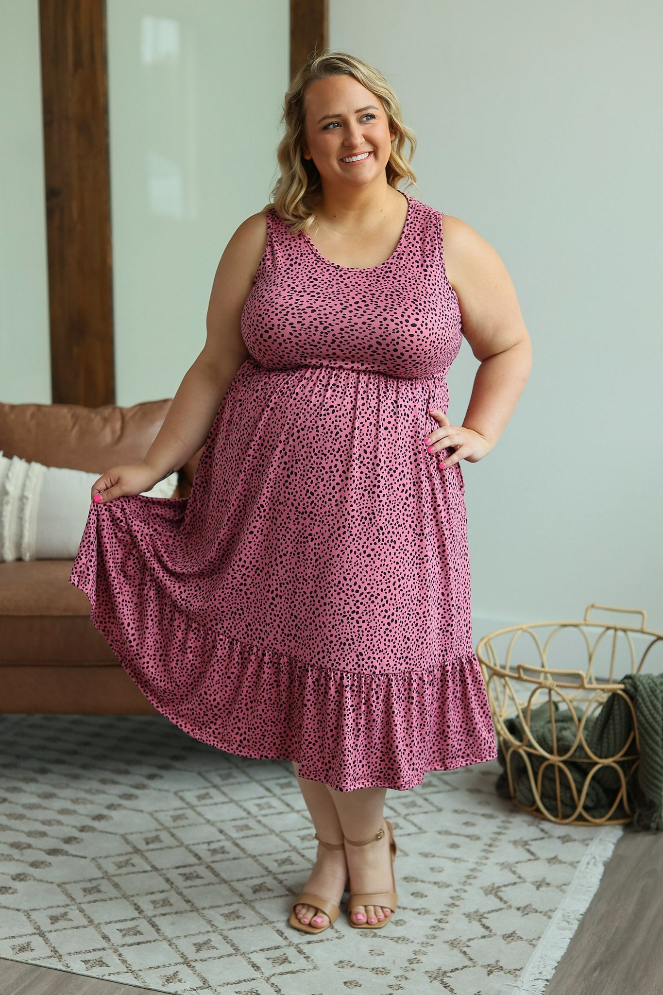 IN STOCK Bailey Dress - Pink Dot