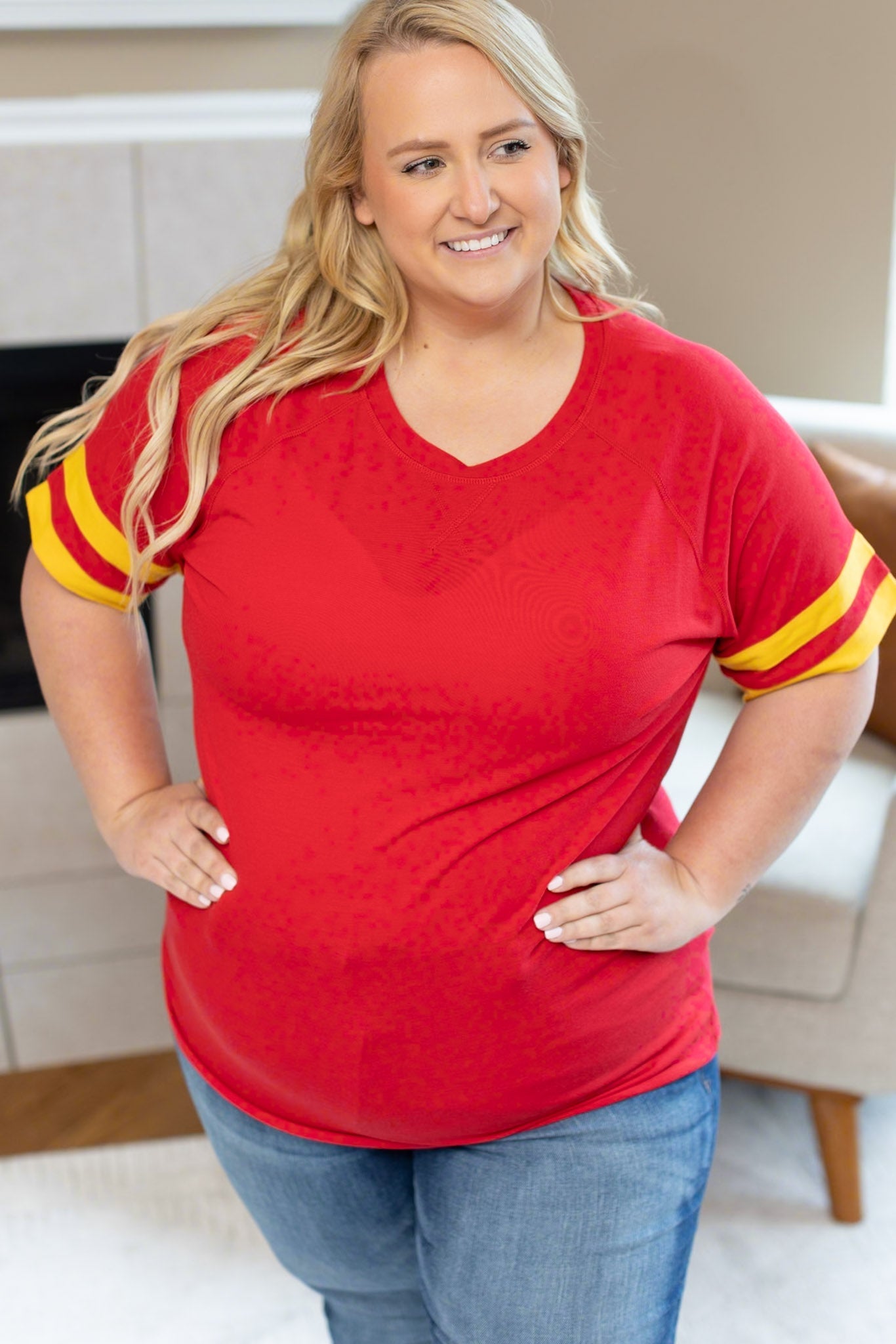 IN STOCK Kylie Tee - Kansas City Red and Yellow