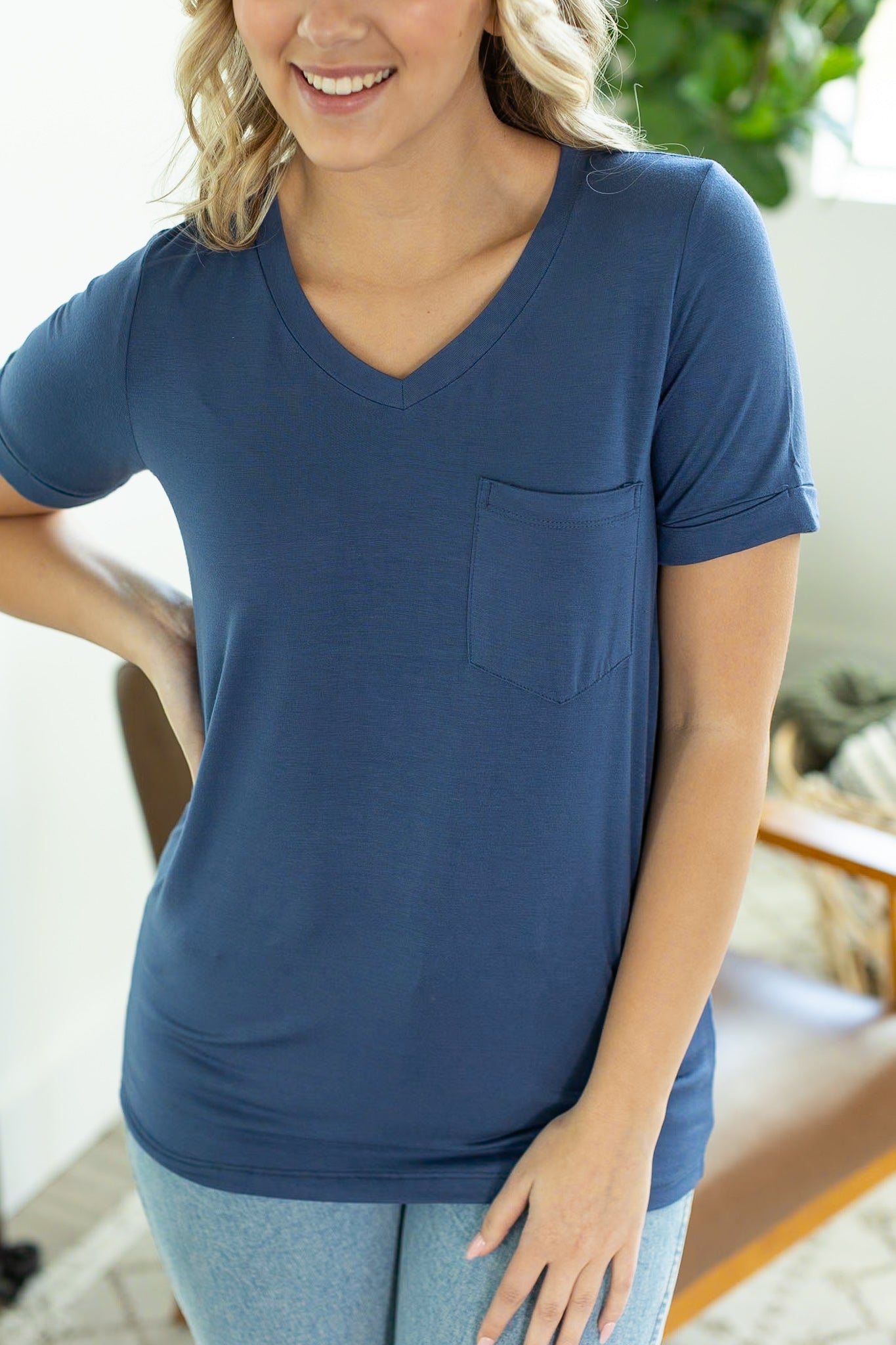 IN STOCK Sophie Pocket Tee - Blue