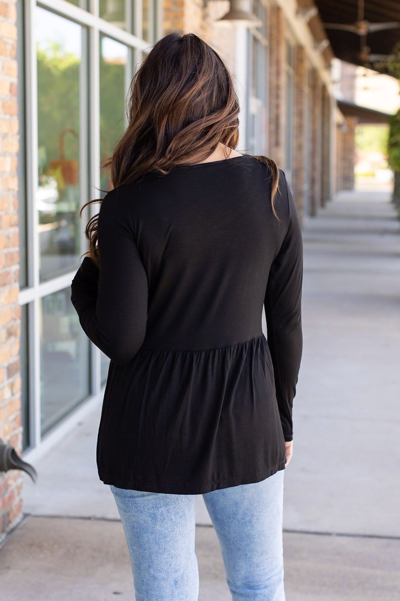 IN STOCK Long Sleeve Sarah Ruffle - Black