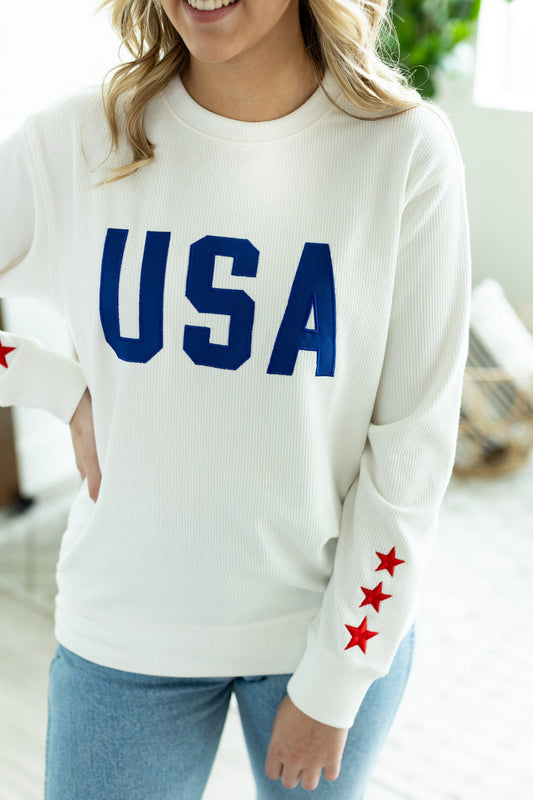 IN STOCK USA Pullover - White