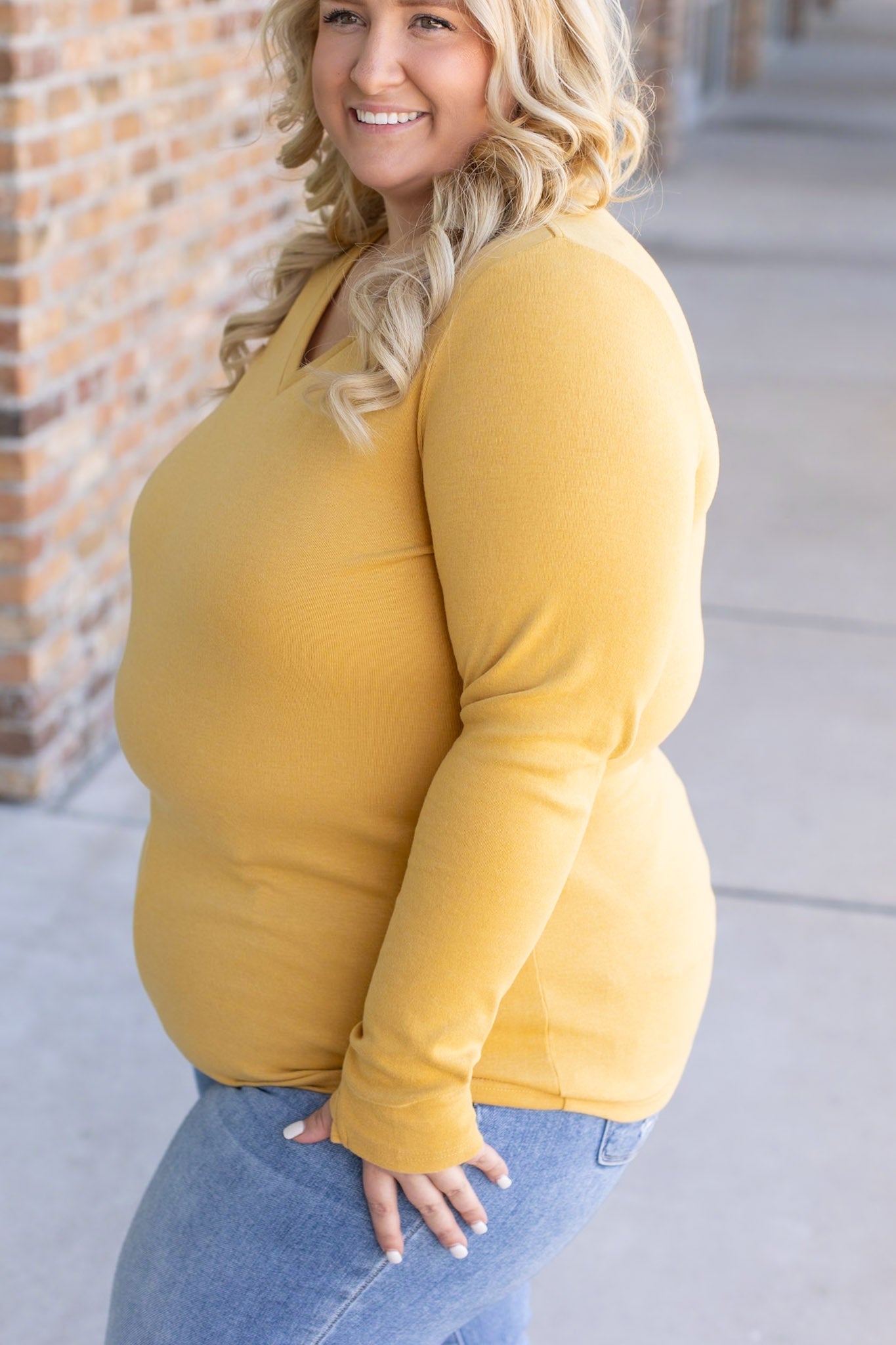 IN STOCK Leah Long Sleeve Top - Mustard