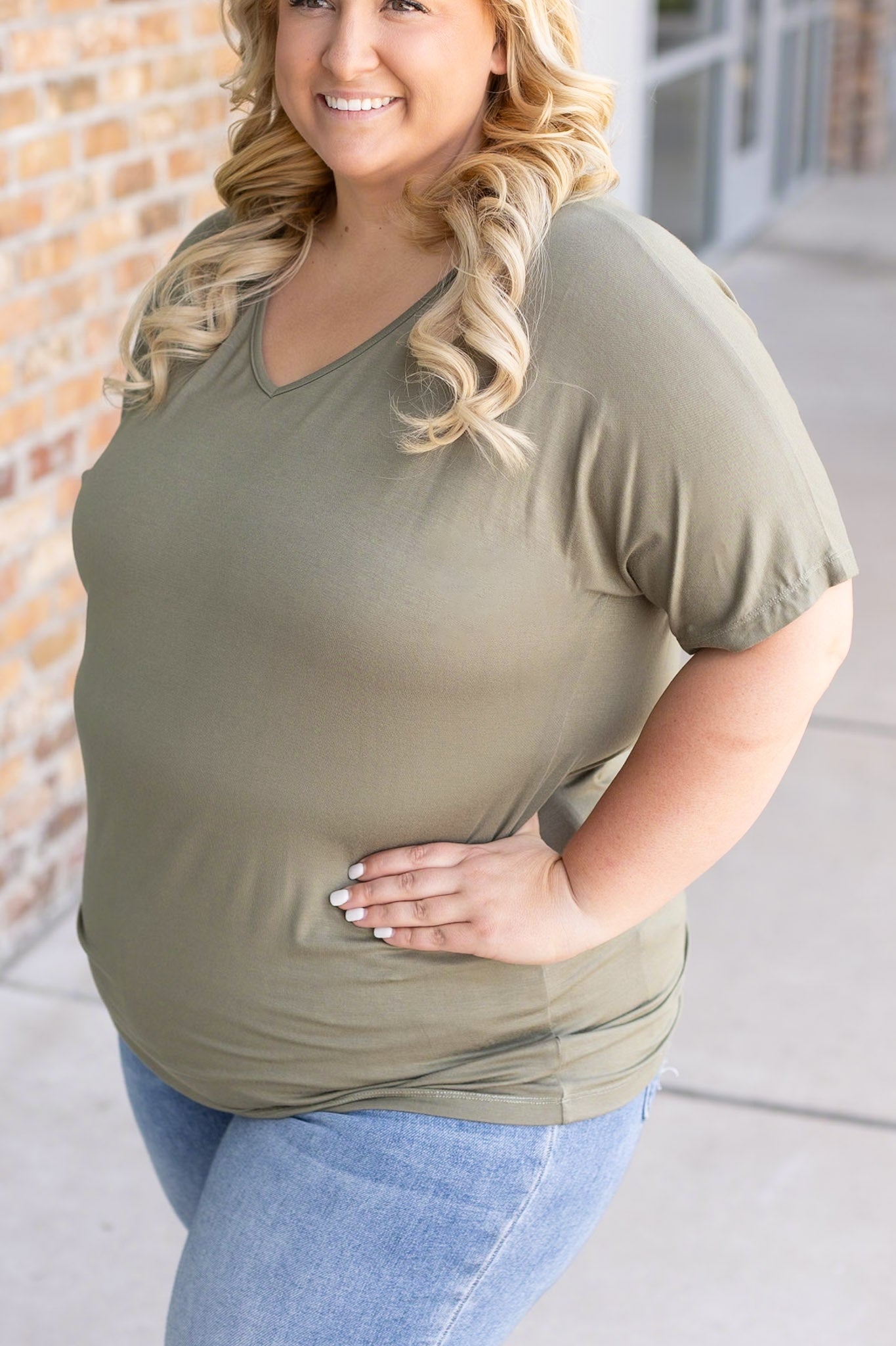 IN STOCK Chloe Cozy Tee - Olive