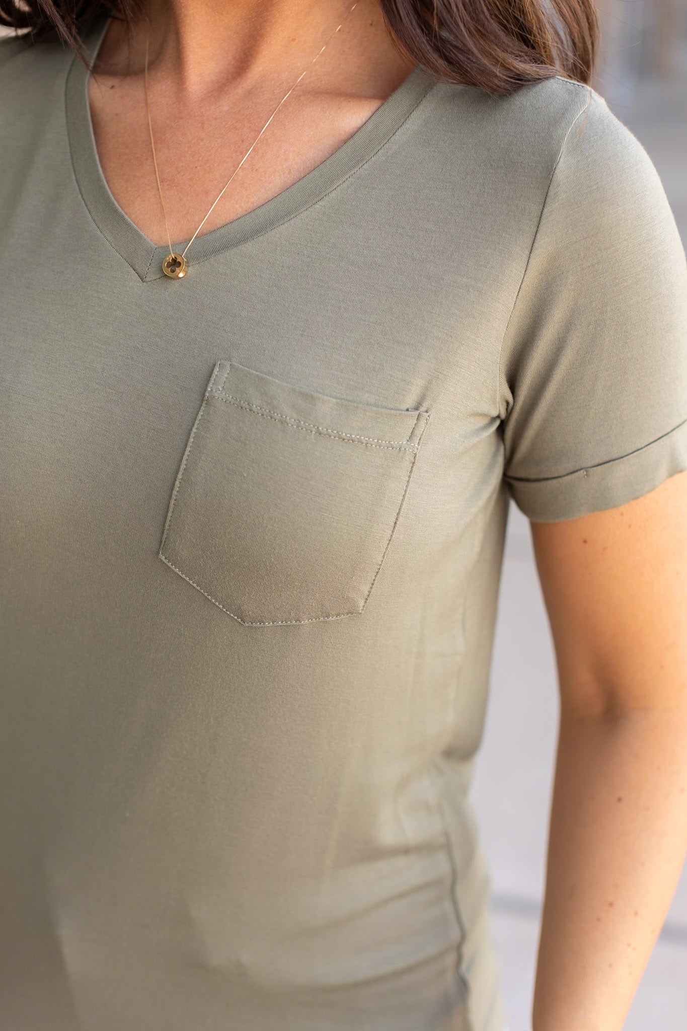 IN STOCK Sophie Pocket Tee - Olive