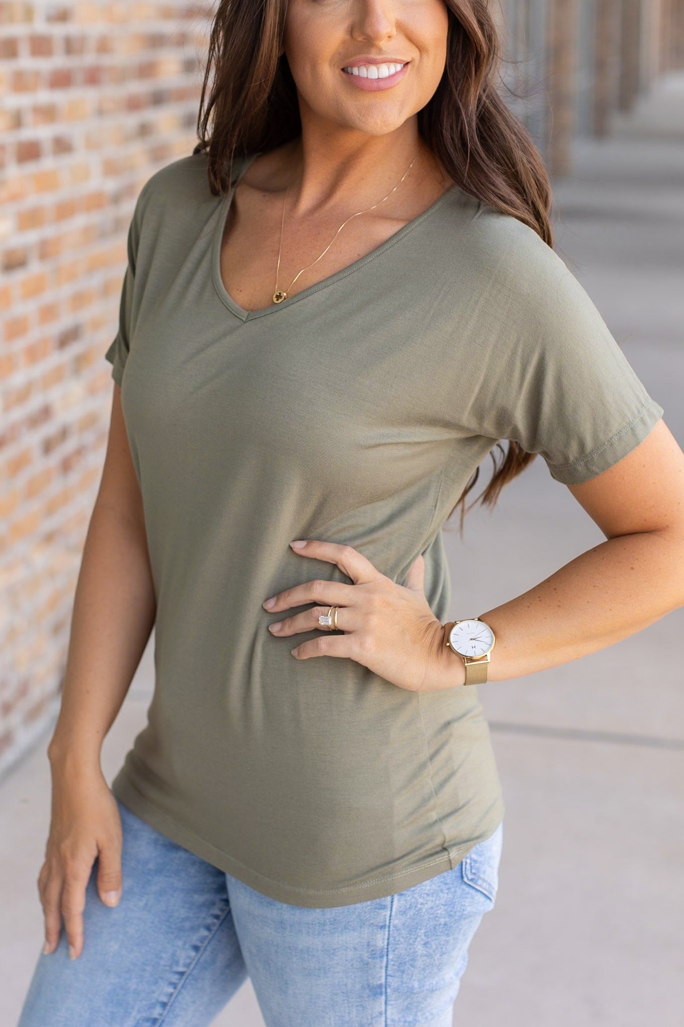 IN STOCK Chloe Cozy Tee - Olive