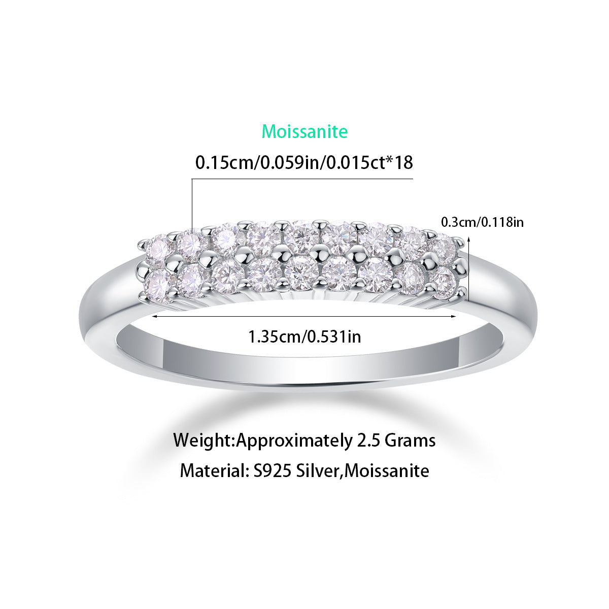 PREORDER: Moissanite Double Stack Ring