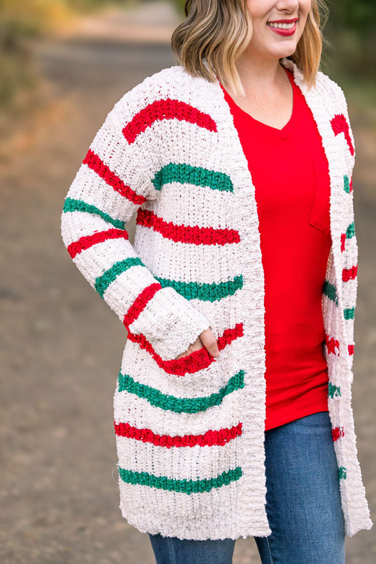 PREBOOK Christmas Stripe Cardigan IN STOCK