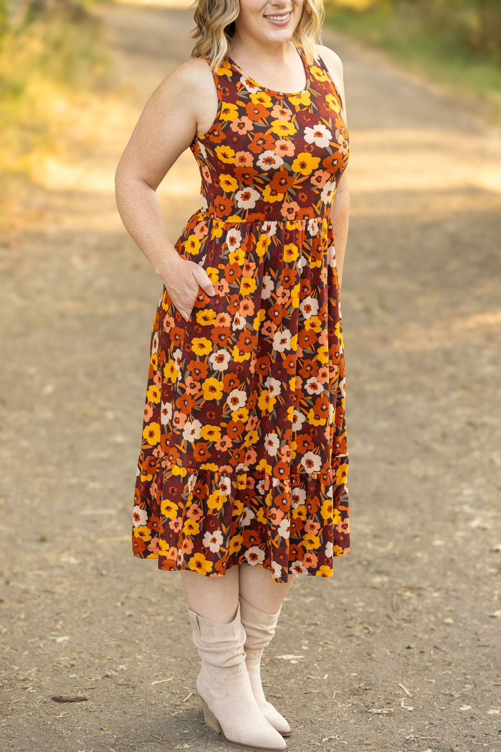 IN STOCK Bailey Dress - Brown Fall Floral