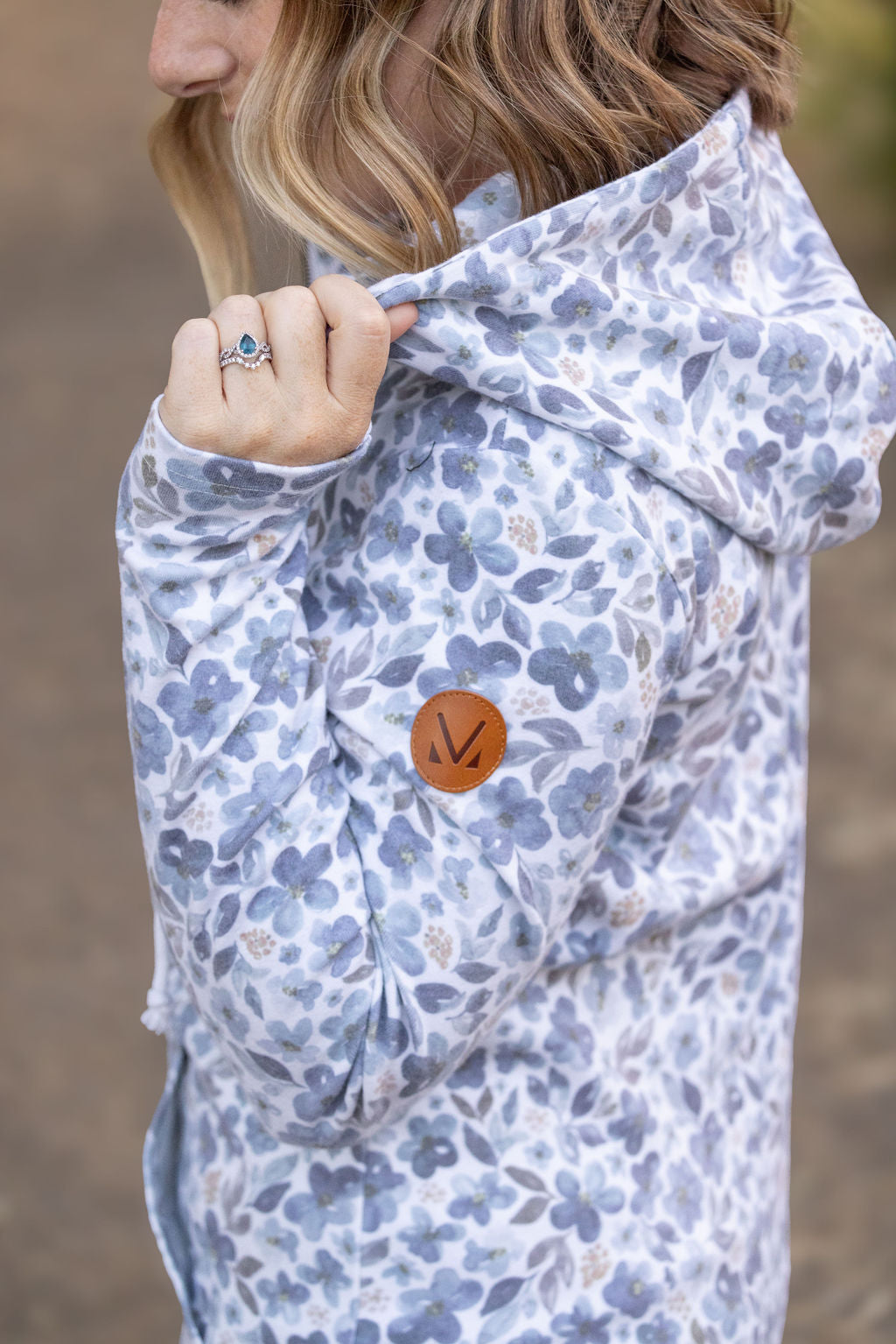 IN STOCK HalfZip Hoodie - Blue Floral