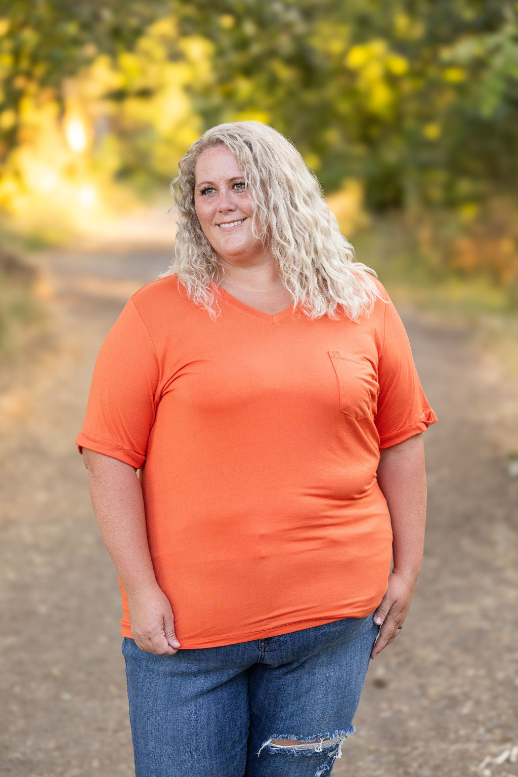 IN STOCK Sophie Pocket Tee - Pumpkin