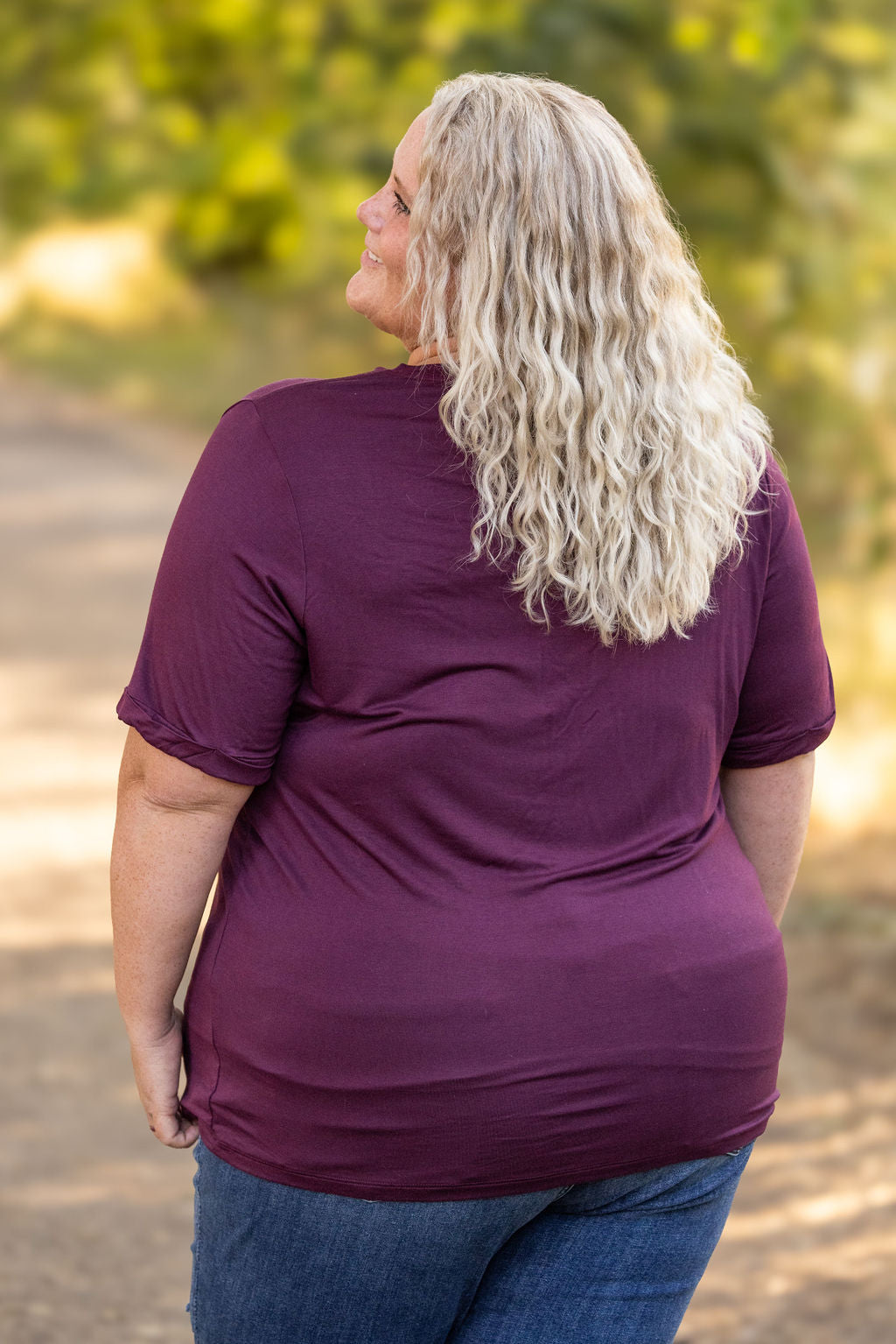 IN STOCK Sophie Pocket Tee - Burgundy