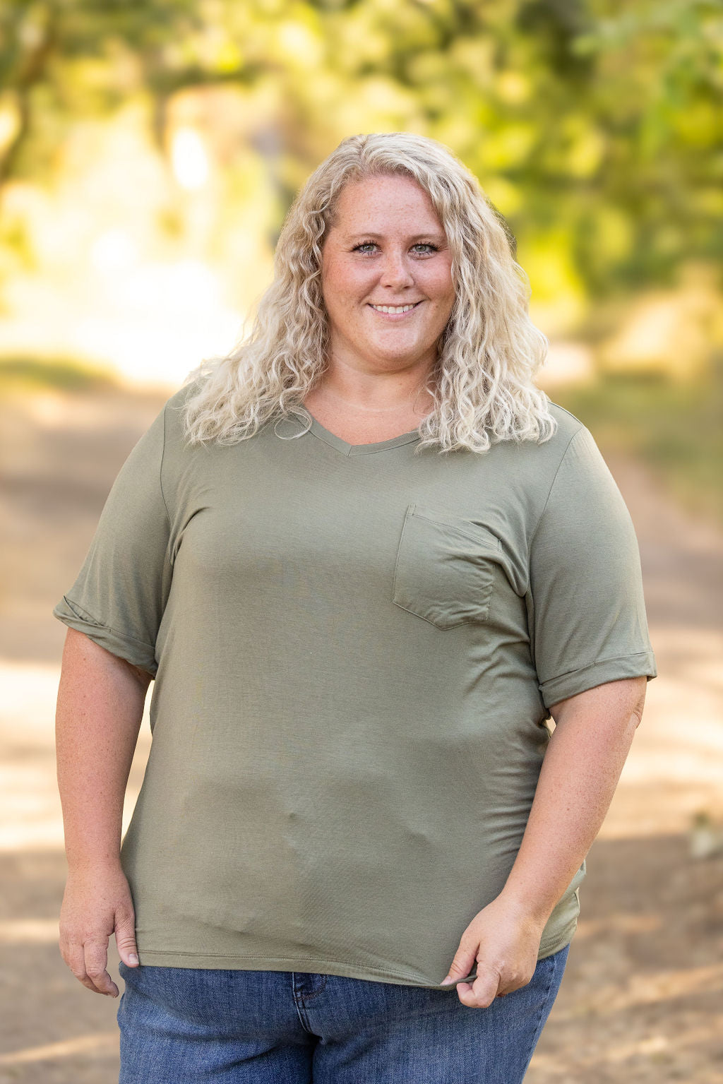 IN STOCK Sophie Pocket Tee - Olive