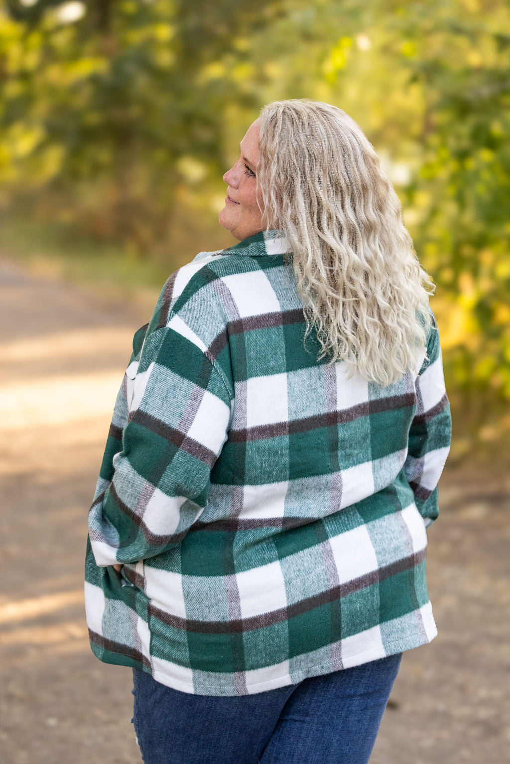 IN STOCK Norah Plaid Shacket - Classic Green and Grey Mix