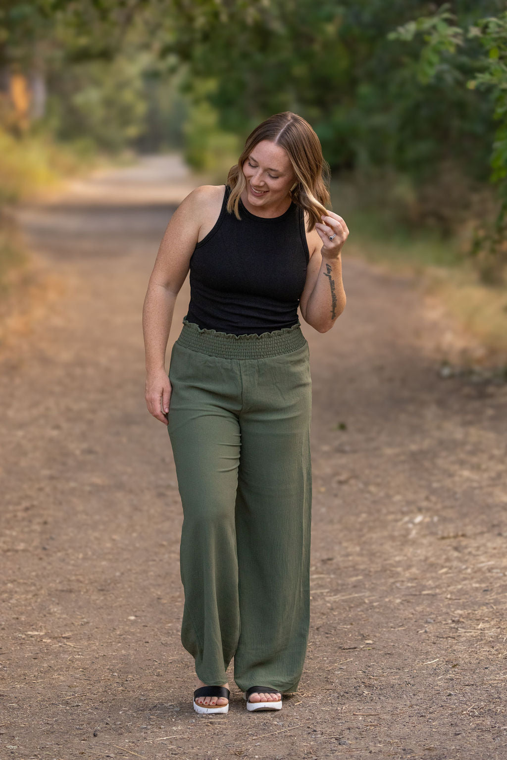 IN STOCK Presley Palazzo Pants - Olive | Women's Wide-Leg Pants