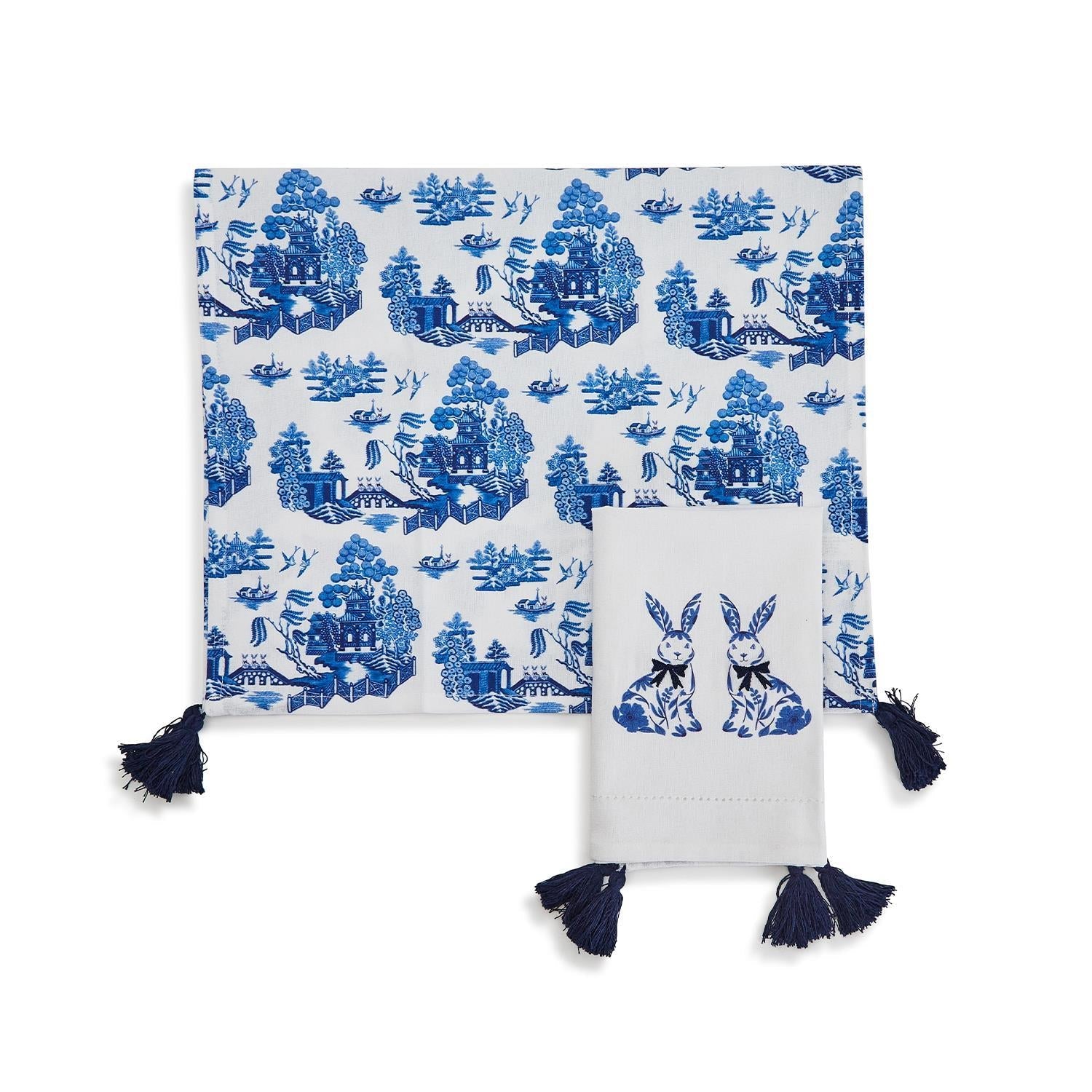 Blue Willow Easter and Spring Hand Towels