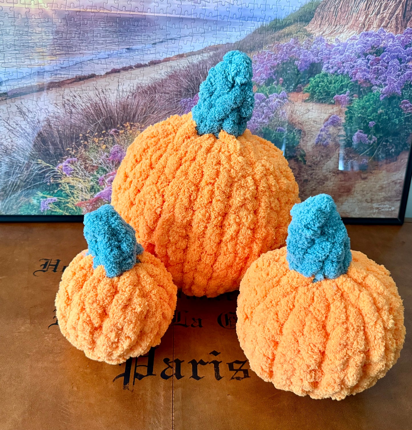 🎃 Handmade Chunky Knit Plush Pumpkins