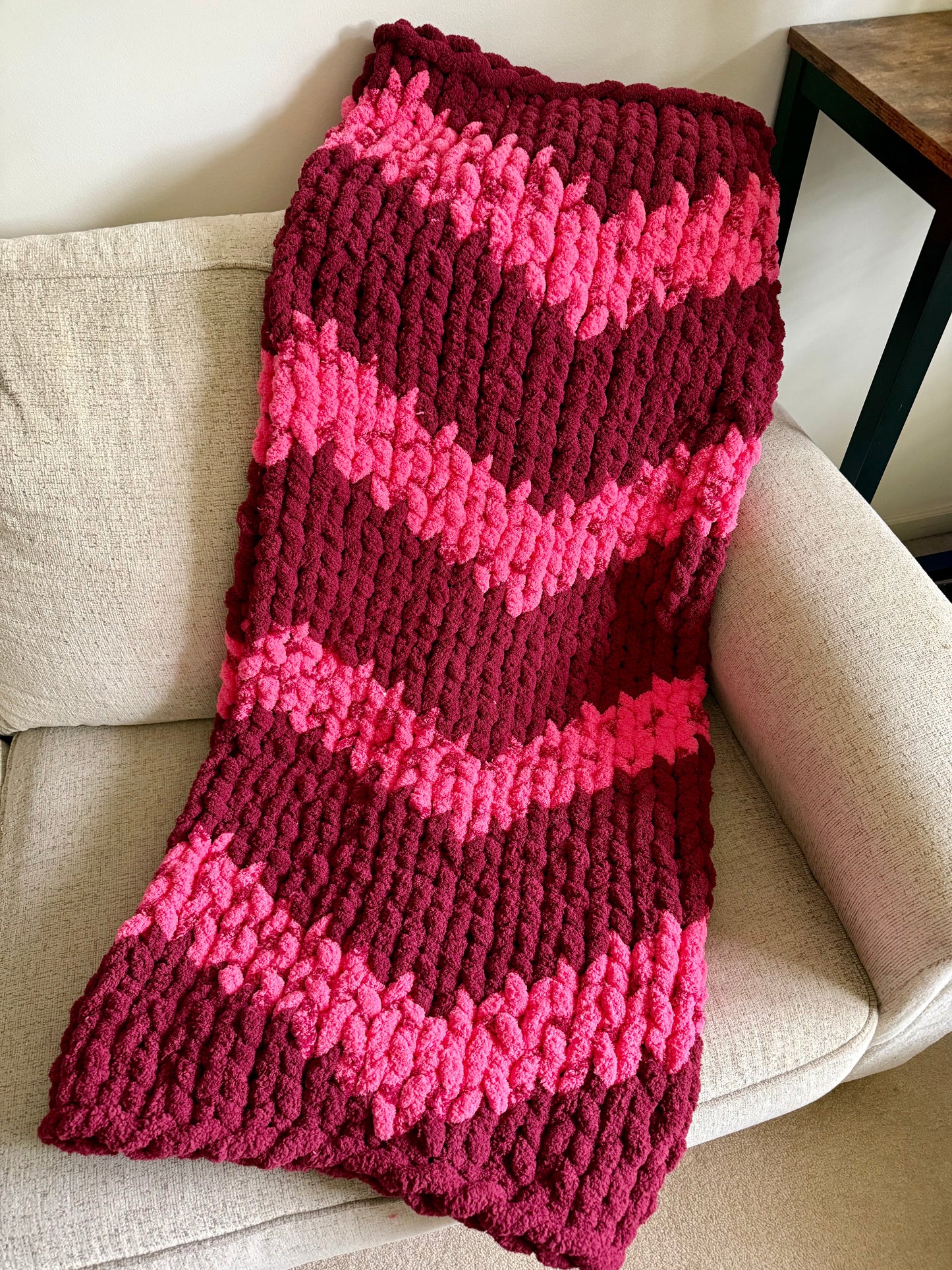 Blushing Waves Blanket 45x48”