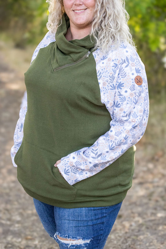 IN STOCK Zoey ZipCowl - Olive and Boho Floral