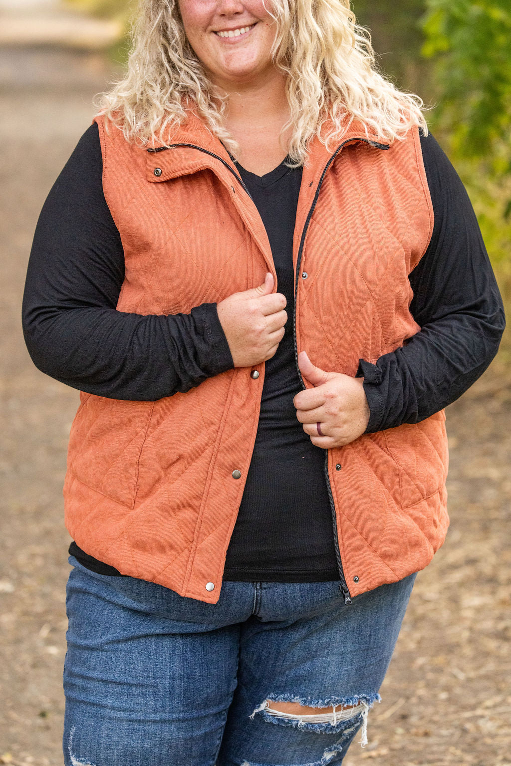 IN STOCK Corduroy Vest - Pumpkin