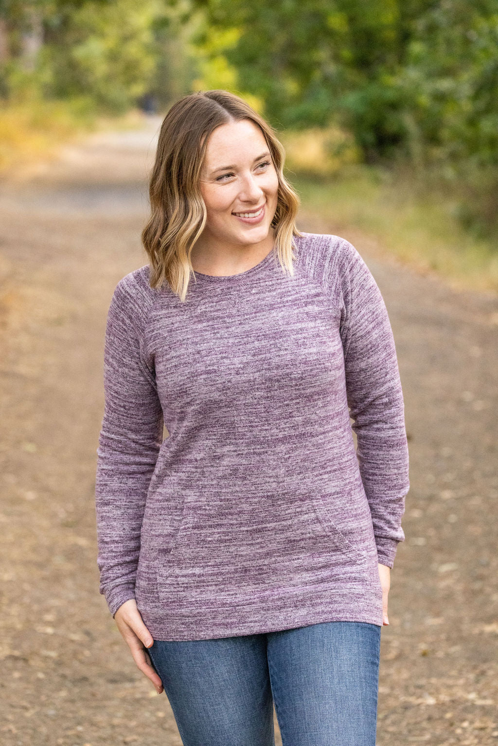 IN STOCK Hannah Pocket Pullover - Purple