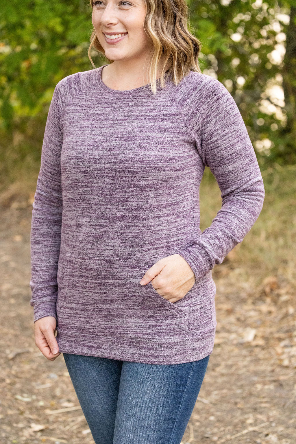 IN STOCK Hannah Pocket Pullover - Purple